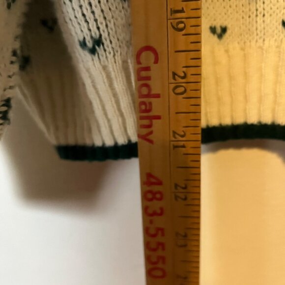 Boys Vintage Knit Sweater Size Large Fair Isle Green White USA Made Ground Contr - Picture 6 of 9